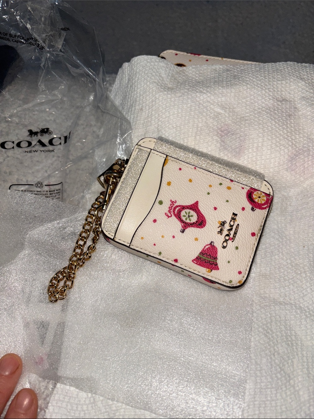 Coach Zip Card Case with Ornament Print Style C7412
